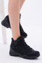Unisex Black Comfortable Fit Side Stripe Detailed Lace up Trekking Boots - 3