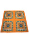 Ethnic Floral Patterned Multi-Piece Satin Orange Scarf - 3