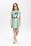 Girl's Printed Short Sleeve Dress C6966A824SM - 2