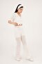 Openwork Wide Leg Cream Trousers - 4