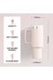 Tumbler With Handle 40 oz Travel Mug Straw Covers Cup with Lid Insulated Quencher Stainless Steel - 4