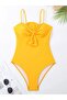 French-Inspired Vintage Two-Piece Pareo Strapless Swimsuit Set with Bowknot Detail Removable Pads - 4