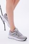 Unisex Gray Poly Sole Breathable Fabric Lace-Up Sports Shoes - 4