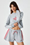Xearth Women's Oversize Long Sleeve Hooded Gray Sweatshirt - 2