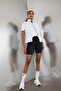 Fit Black High Waist Waist Hugging Biker Stretchy Short Basic Athlete Leggings Z6741Az24Au
