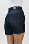 Dark Blue Women's Denim Shorts - 2