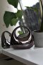 Women's Platinum Metallic Oval Handle Mica Mold Evening Dress Handbag - 2