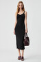 Paerla Women's Regular Sleeveless Strap Neck Black Dress