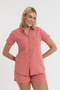 Women's Shirt - Short Sleeve Shirt with Muslin Collar - 1140 - 4