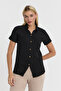 Women's Shirt - Short Sleeve Shirt with Muslin Collar - 1140 - 2