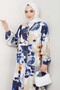 Patterned Hijab Dress Cobalt Blue 4731 - 2