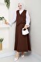 Side Tie Vest Suit Brown 4745