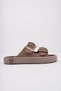 Women's Mink Orthopedic Sole Double Buckle Straw Slippers - 2
