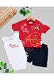 Baby Boy 3 Pieces Summer Suit with Body Printed Interlock 6-9-12-18-24 Months Baby Set