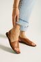 Tan Color Women's Minimalist Sandals Stylish and Comfortable Open Toe Shoes