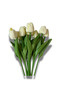 Artificial Flower Wet Textured White Tulip Bouquet 6 Pcs - 2