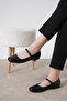 Mary Black Single Striped Patent Leather Ballerinas - 3