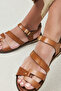 , Women's Genuine Leather Sandals 1511010 Z4012 Tan - 3