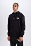 Defactofit Nba Los Angeles Lakers Boxy Fit Hooded Thick Sweatshirt A4114Ax24Wn - 4