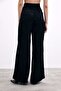 Jacquard Wide Leg Trousers - Black - 6