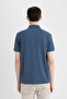 Regular Fit Short Sleeve Basic Plain Polo T-Shirt T0126Az24Sm - 6