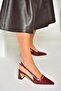 U 654078709   Burgundy Thick Heeled Women's Shoes - 5