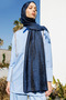 Vera Desen Shine Line Shawl Black-Indigo