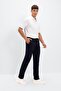Dfc - Men's Navy Blue Standard Fit 4 Pocket Cotton Flexible Chino Straight Leg Canvas Trousers - 7