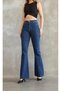 Sophio Darkblue Super High Waist Spanish Leg Jean Flare Women's Lycra Jeans - 3