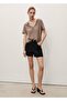 High Waist Straight Cut Denim Shorts - 2