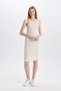 Bodycon Halter Neck Ribbed Camisole Sleeveless Midi Dress U8106Az24Sm - 2