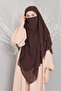3 Layer Souffle Hijab Khimar Hijab Shawl Ready Turban Coffee Color - 4