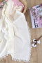 Baby Girl Boy Cream 4 Layer Tasseled Muslin Swaddle Blanket 110 cm Stl6956 - 5