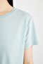 تي شيرت بقصة عادية وياقة دائرية وأكمام قصيرة - 5