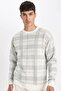Relax Fit Crew Neck Patterned Knitwear Sweater Y0619Az24Au