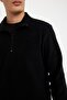 Black Non-Pilling Cold-Resistant Regular Fit Stand Collar Zippered Fleece Sweatshirt Y3996Azns - 5