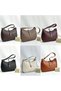 Genuine Leather Plain Skin Buckle Detailed Women's Hand Shoulder Cross Bag - 2