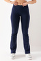 Women's Navy Blue Brand Equivalent Combed Cotton Knitted Stretchy Lycra Spanish Leg Leggings - 3