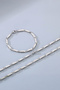 Men's Steel Necklace Bracelet Set Cube Triangle Model Stainless Steel Chain Set Silver Color 3mm - 3