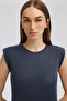 Crew Neck Padded Dress - 5