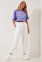 Women's White Loose Jogging Sweatpants AP00158 - 3