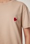 Women's Biscuit Heart Embroidered Cotton Knitted T-Shirt Mp00032 - 6