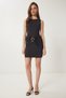 Women's Black Gold Appliqued Mini Sandy Dress Kh00092 - 5