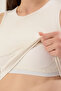Ekru Fırçalı Soft Kumaş 2 Katlı İçi Pedli Spor Sütyenli Örme Üst/Bluz THMSS25BZ00001 - 3