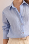 Women's Baby Blue Stylish Woven Shirt with Transparent Detail Gml- 19001312 - 8