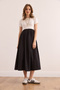 Women's White-Black Garnished Short Sleeve Midi Dress Elb- 19002366 - 3