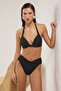 Siyah V Kesim Regular Yüksek Bel Bikini Altı TBESS25BA00037