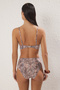 Batik Desenli Cut Out Detaylı Üçgen Kaplı Regular Yüksek Bel Bikini Takımı TBESS25BT00170 - 4