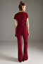 Bordo Fitted/Vücuda Oturan Esnek Örme Örme Alt - Üst Takım TWOSS25AU00053 - 4