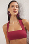 Bordo Straplez Kaplı Bikini Üstü TBESS25BU00054 - 3